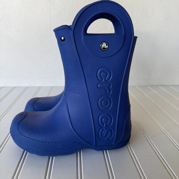 Crocs Blue Rain Boots youth junior size 3 - Picture 5 of 11